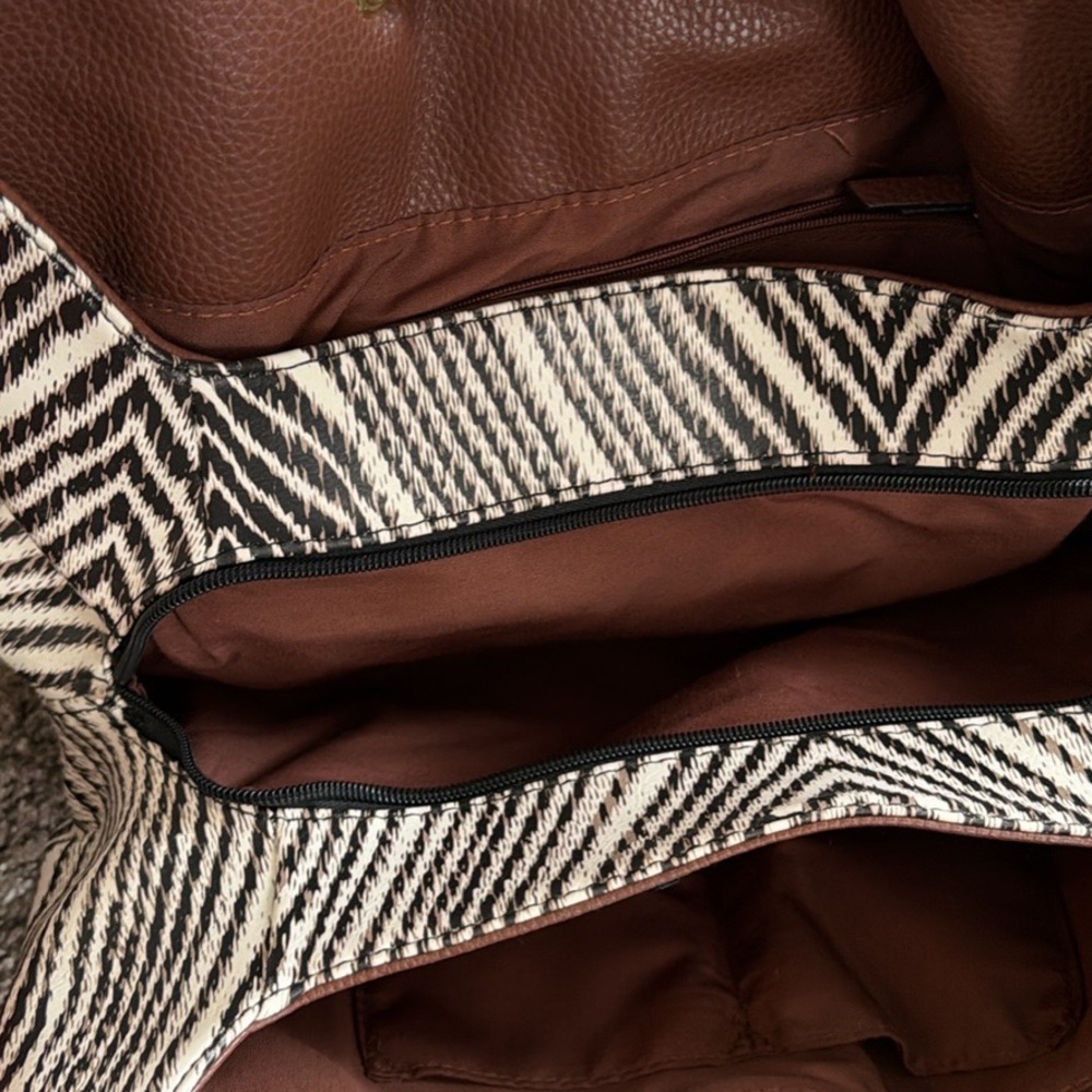 Brown and Black Patterned Bag